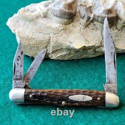 Old Vintage Antique Case Tested XX 6308 Green Bone Whittler Pocket Knife