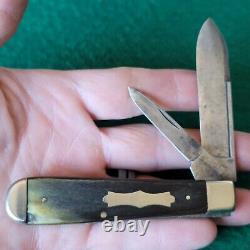 Old Vintage Antique Challenge Bridgeport Large Horn Swell End Jack Pocket Knife