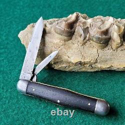 Old Vintage Antique Eclipse Ebony Swell Center Jack Folding Pocket Knife