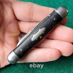 Old Vintage Antique Eclipse Ebony Swell Center Jack Folding Pocket Knife