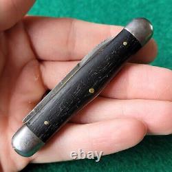 Old Vintage Antique Eclipse Ebony Swell Center Jack Folding Pocket Knife