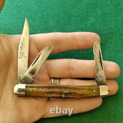 Old Vintage Antique Estate Kabar Stag Stockman Folding Pocket Knife