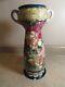 Old /Vintage / Antique Hand Painted Floral Vase 12.5 tall