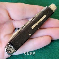 Old Vintage Antique John Primble India Steel Works Fancy Ebony Jack Pocket Knife