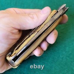 Old Vintage Antique Jumbo Stag Barehead Jack Rope Pocket Knife