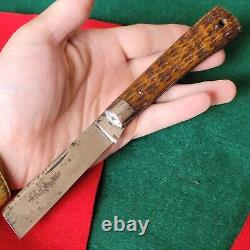 Old Vintage Antique Miller Bros Screw Handle Bone Sailors Rope Pocket Knife