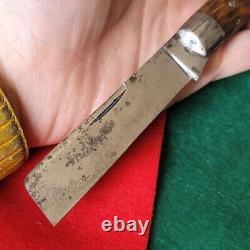 Old Vintage Antique Miller Bros Screw Handle Bone Sailors Rope Pocket Knife
