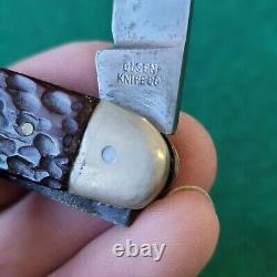 Old Vintage Antique Olsen Solingen Germany Bone Stag Muskrat Pocket Knife