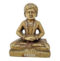 Old Vintage Antique Rare Hindu Saint / Monk / Priest Brass Fine Figure / Statue