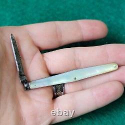 Old Vintage Antique Rodgers Sheffield Swell Center Pearl Quill Pen Pocket Knife