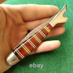 Old Vintage Antique Royal Brand Camillus Large Candy Stripe Leg Pocket Knife
