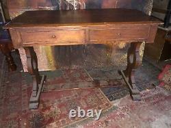 Old Vintage Antique Style Hall Console Refectory Table Solid Pine Shabby Chic