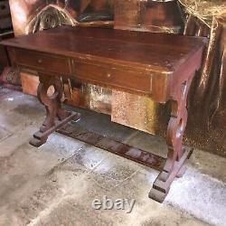 Old Vintage Antique Style Hall Console Refectory Table Solid Pine Shabby Chic