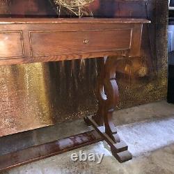 Old Vintage Antique Style Hall Console Refectory Table Solid Pine Shabby Chic