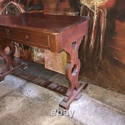 Old Vintage Antique Style Hall Console Refectory Table Solid Pine Shabby Chic