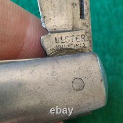 Old Vintage Antique Ulster Knife Co Bone Stag Barlow Jack Pocket Knife