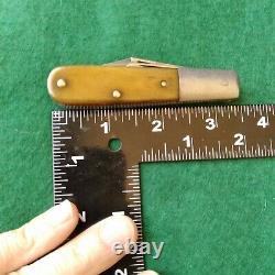 Old Vintage Antique Ulster Knife Co Bone Stag Barlow Jack Pocket Knife