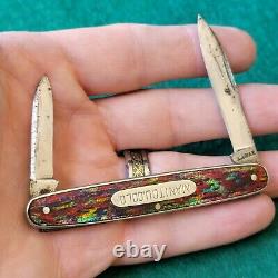 Old Vintage Antique Union Cut Co Kabar Fancy Celluloid Pen Fob Pocket Knife