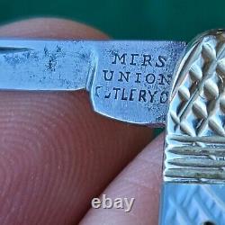 Old Vintage Antique Union Cutlery Co Fancy Pearl Gents Pocket Knife