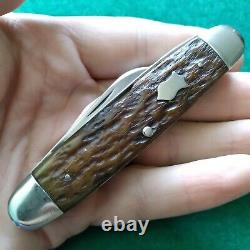 Old Vintage Antique Wards Winchester 411 Bone Stag 4 Blade Pocket Knife