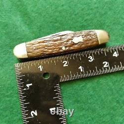 Old Vintage Antique Wards Winchester 411 Bone Stag 4 Blade Pocket Knife