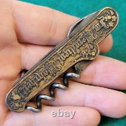 Old Vintage Antique Wester Bros Germany Embossed Bartenders Folding Pocket Knife