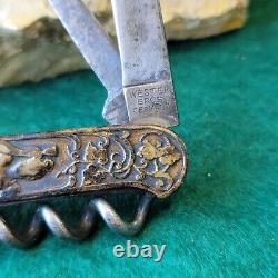 Old Vintage Antique Wester Bros Germany Embossed Bartenders Folding Pocket Knife