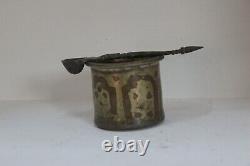 Old Vintage Brass And Copper Holy Water Pot With Spoon Antique Collectible Bl-69