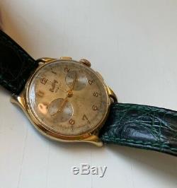 Old Vintage Breitling SPRINT CHRONOGRAPH Gold Plated Big WATCH 1950s Venus 188