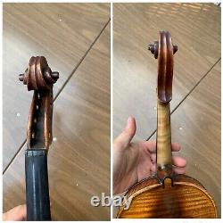 Old Vintage Czech Violin 4/4 Antique beautiful flamed Carolus Helmer