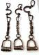 Old Vintage Hand Forged Shackles Horse Leg Iron Chain Animals Shackles Set Of 3