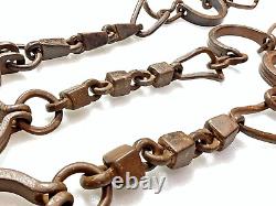 Old Vintage Hand Forged Shackles Horse Leg Iron Chain Animals Shackles Set Of 3