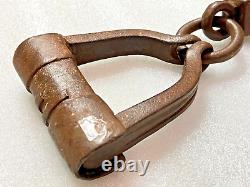 Old Vintage Hand Forged Shackles Horse Leg Iron Chain Animals Shackles Set Of 3