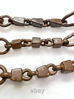 Old Vintage Hand Forged Shackles Horse Leg Iron Chain Animals Shackles Set Of 3