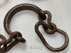 Old Vintage Hand Forged Shackles Horse Leg Iron Chain Animals Shackles Set Of 3