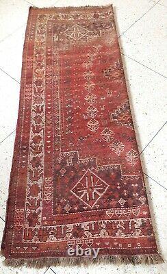 Old Vintage Handmade þersian Carpet Rug, 6.7 x 5.4 ft