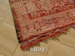 Old Vintage Moroccan Handmade Berber Rug Berber Carpet Wool Rug 11'5 x 5'6'