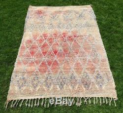 Old Vintage Moroccan Handmade Berber Rug Zayane Carpets Wool Rug 8'3x 5'9'