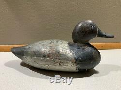 Old Vintage Wooden Duck Decoy MASON Diver Bluebill Scaup