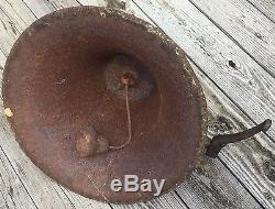 Old Vtg Antique Original Cast Iron School House Dinner Bell No 3 Hand Crank 18