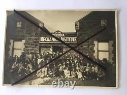 Old antique vintage photo Mernda Mechanics Institute group photograph building