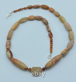 Old beads antique vintage jewelry Carnelian agate stone strand