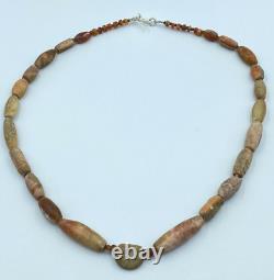 Old beads antique vintage jewelry Carnelian agate stone strand