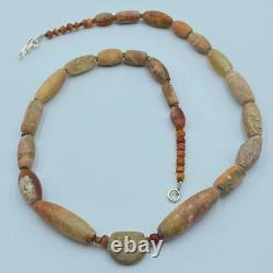 Old beads antique vintage jewelry Carnelian agate stone strand