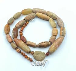 Old beads antique vintage jewelry Carnelian agate stone strand