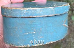 Original 1800's Shaker 3-Finger Blue Shaker Box Old Blue Paint Original Shaker