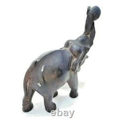 Original 1900's Old Antique Vintage Rose Wood Hand Craved Wooden Elephant Statue