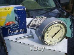 Original 1940' s Vintage Rat Hot rod Auto Altimeter gauge nos gas oil original