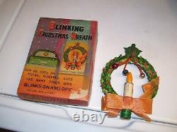 Original 1950s Vintage nos auto Window Blinking light Christmas Wreath Hot rod