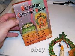 Original 1950s Vintage nos auto Window Blinking light Christmas Wreath Hot rod